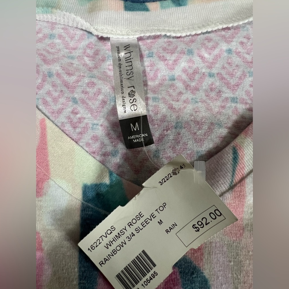 Whimsy Rose Rainbow Rain Knit Top Size Medium - Picture 5 of 6